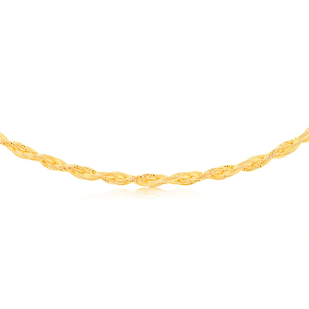 Sterling Silver Gold Plated Memory Omega 42+3cm Chain - Image 2