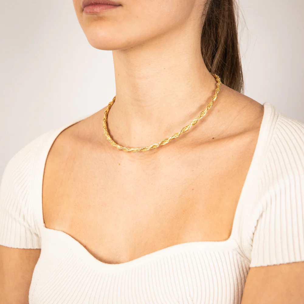 Sterling Silver Gold Plated Memory Omega 42+3cm Chain - Image 3