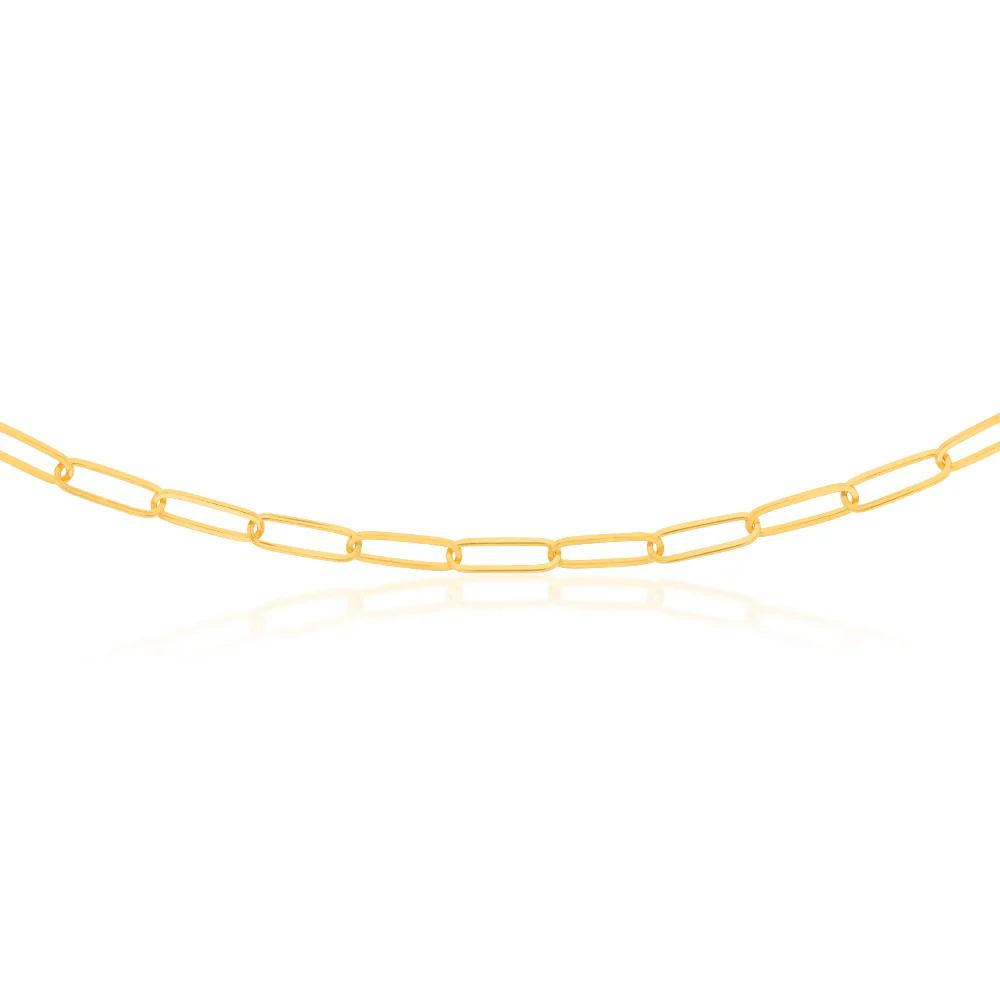 Sterling Silver Gold Plated Paperclip 110 Gauge 70cm Chain - Image 2