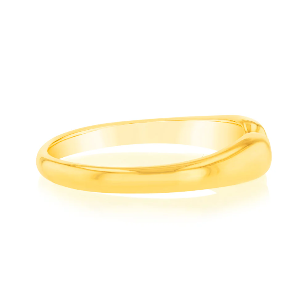 Sterling Silver Gold Plated Polished Open Ring - Image 2