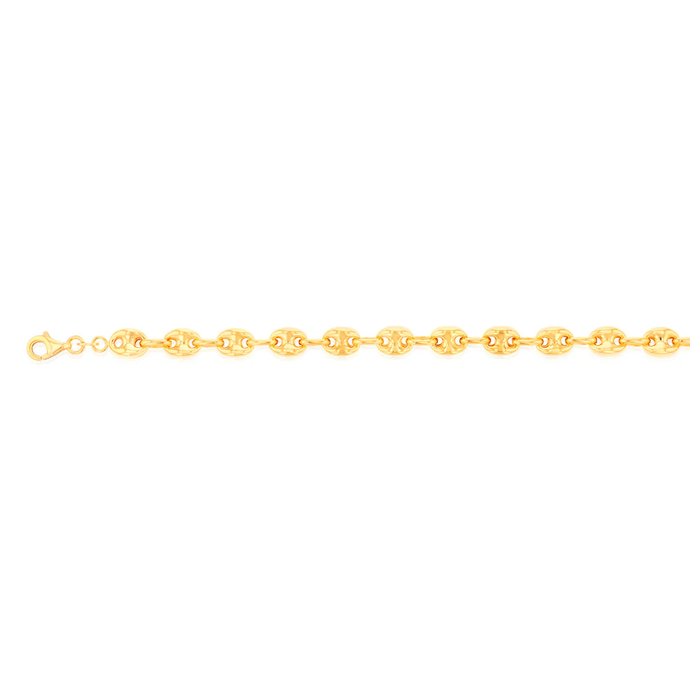 Sterling Silver Gold Plated Puff 17.5cm Bracelet - Image 2