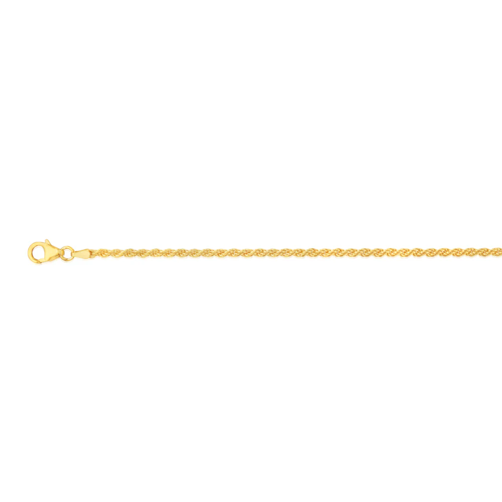 Sterling Silver Gold Plated Rope 17+2cm Chain - Image 2