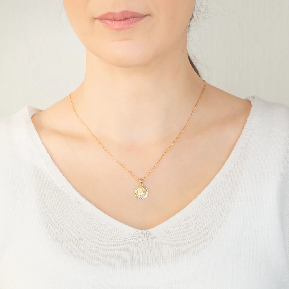 Sterling Silver Gold Plated St Christopher Round Pendant - Image 2
