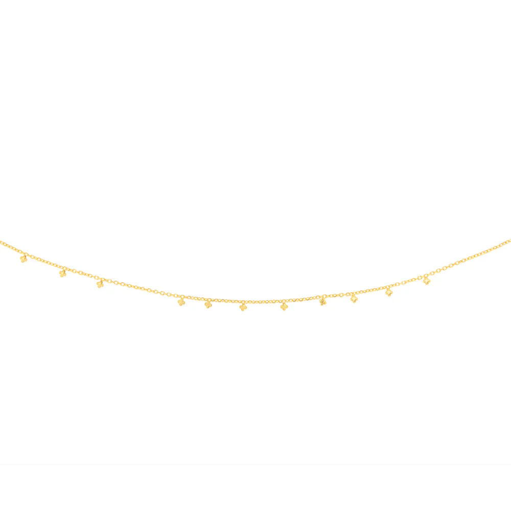 Sterling Silver Gold Plated Star Charms On 32+10cm Chain - Image 2