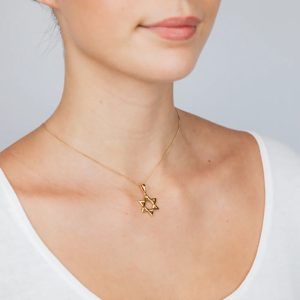 Sterling Silver Gold Plated Star of David Pendant - Image 2