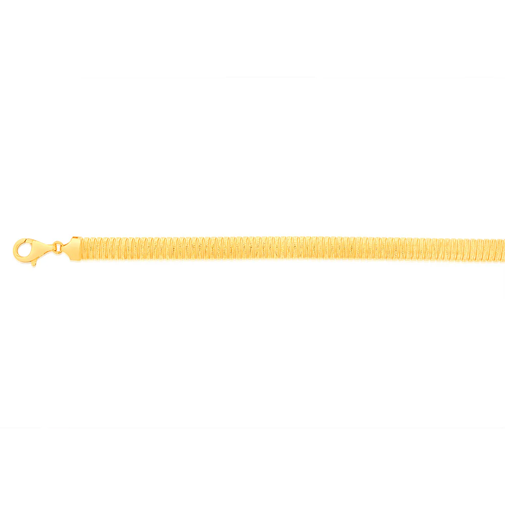 Sterling Silver Gold Plated Tubo Gas 80 Gauge 19cm Bracelet - Image 2