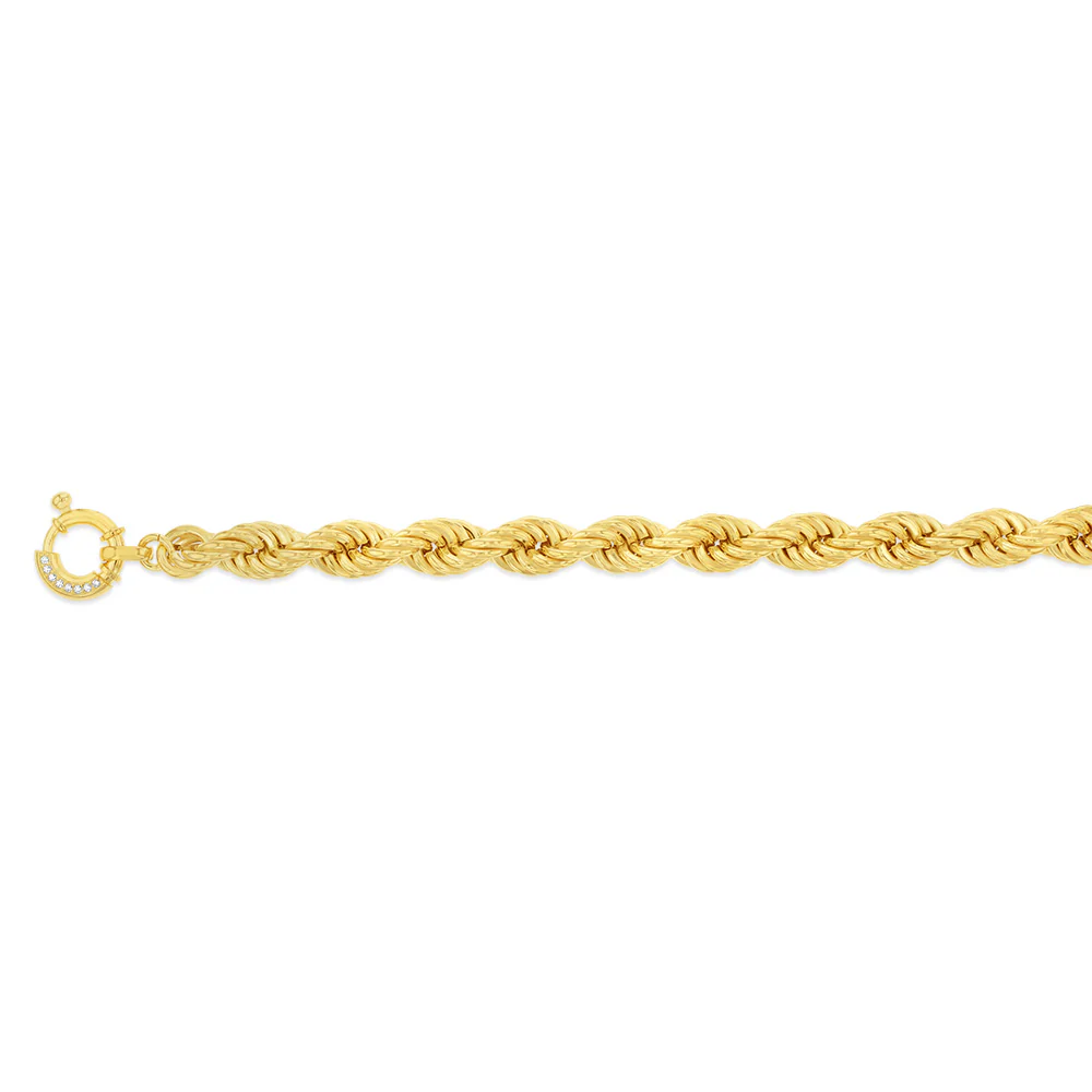 Sterling Silver Gold Plated Twisted 19cm Bracelet - Image 2