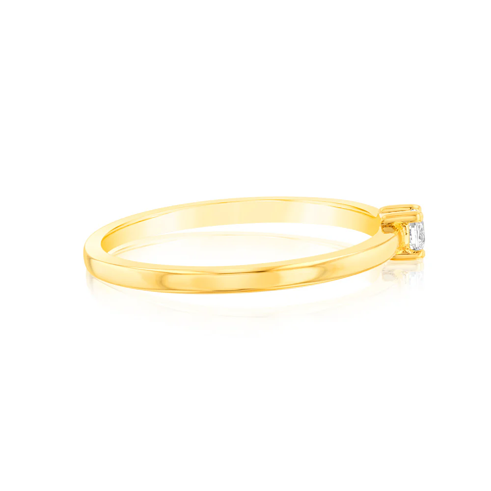 Sterling Silver Gold Plated White Cubic Zirconia $ Claw Ring - Image 2