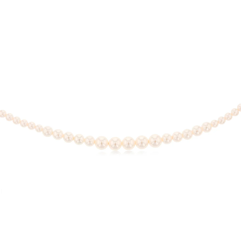 Sterling Silver Graduating Simulated Pearl 41cm Chain - Image 2
