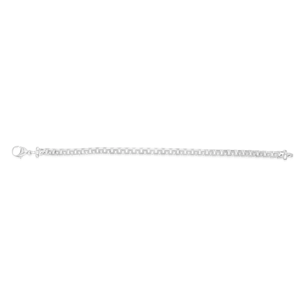 Sterling Silver Greek Design 500 Gauge Box 21cm Bracelet - Image 2