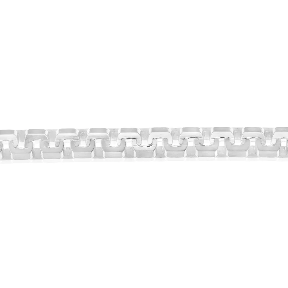 Sterling Silver Greek Design 500 Gauge Box 21cm Bracelet - Image 3