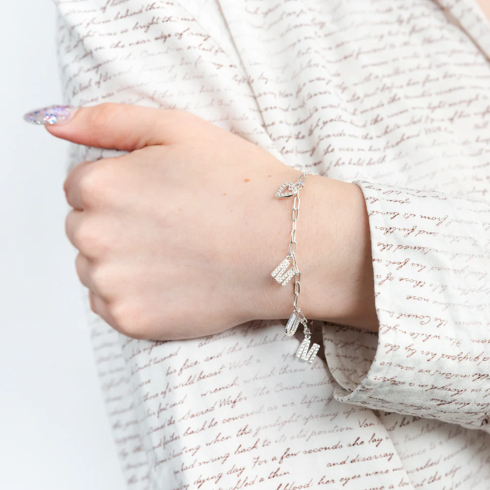Sterling Silver Heart And Mum On 16+3cm Bracelet - Image 3