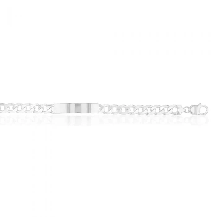 Sterling Silver Heavy Curb 250 Gauge ID Bracelet 21cm - Image 2