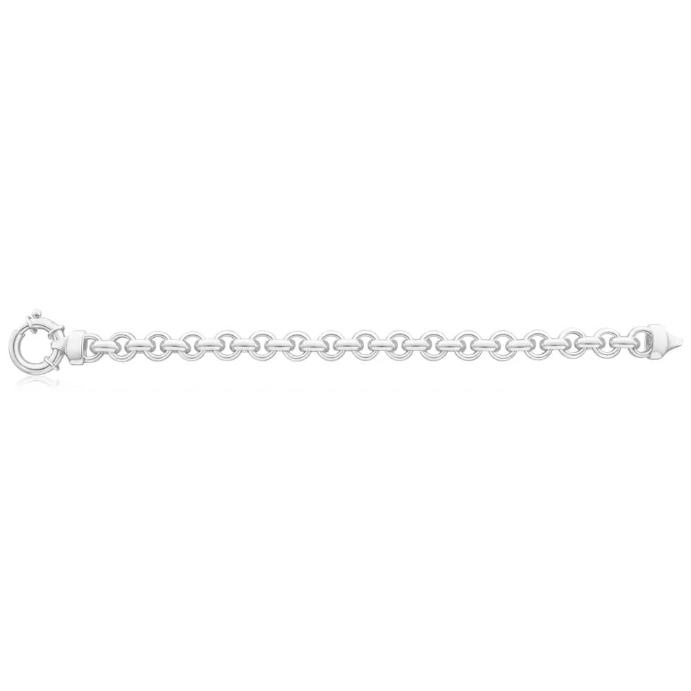 Sterling Silver Hollow Belcher Boltring 20cm Bracelet - Image 2