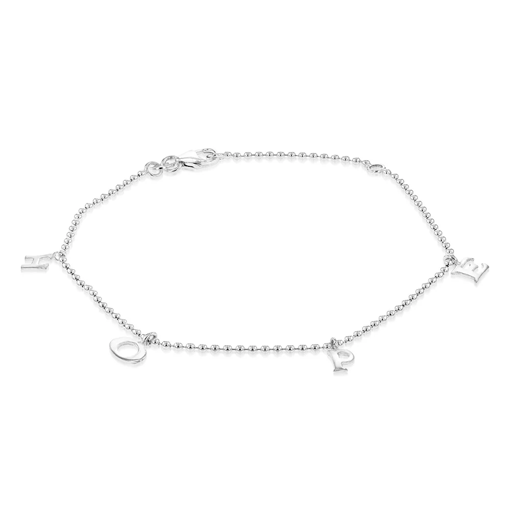 Sterling Silver Hope Charm 16+3cm Bracelet - Image 2