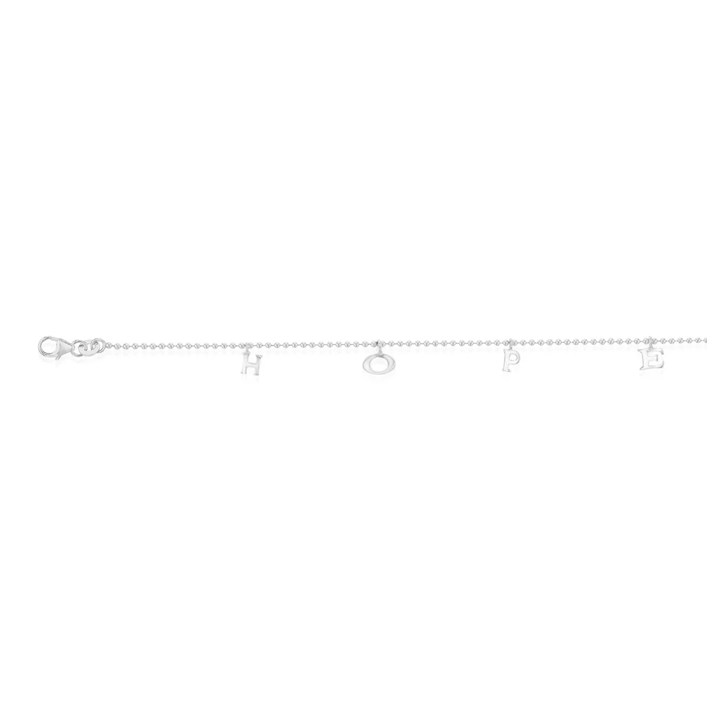 Sterling Silver Hope Charm 16+3cm Bracelet - Image 3