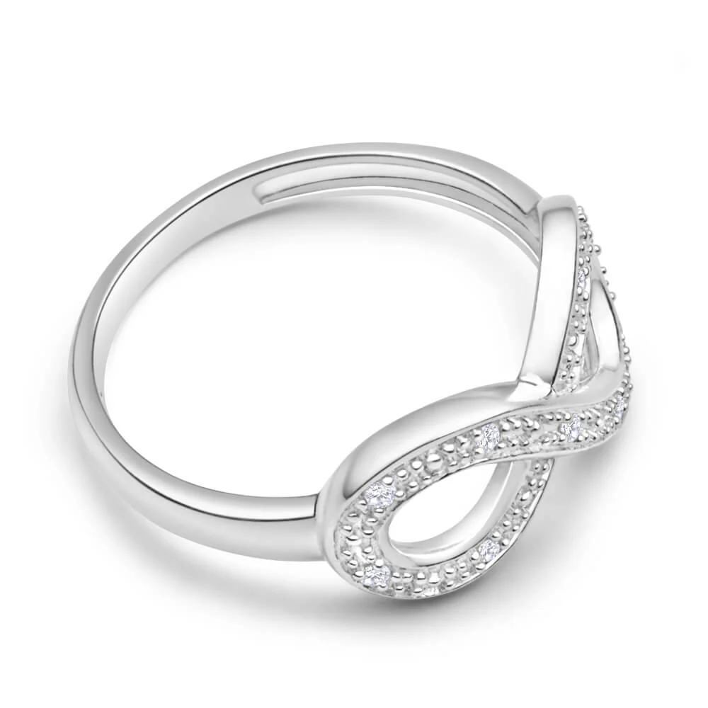 Sterling Silver Infinity 0.05ct Diamond Ring - Image 2