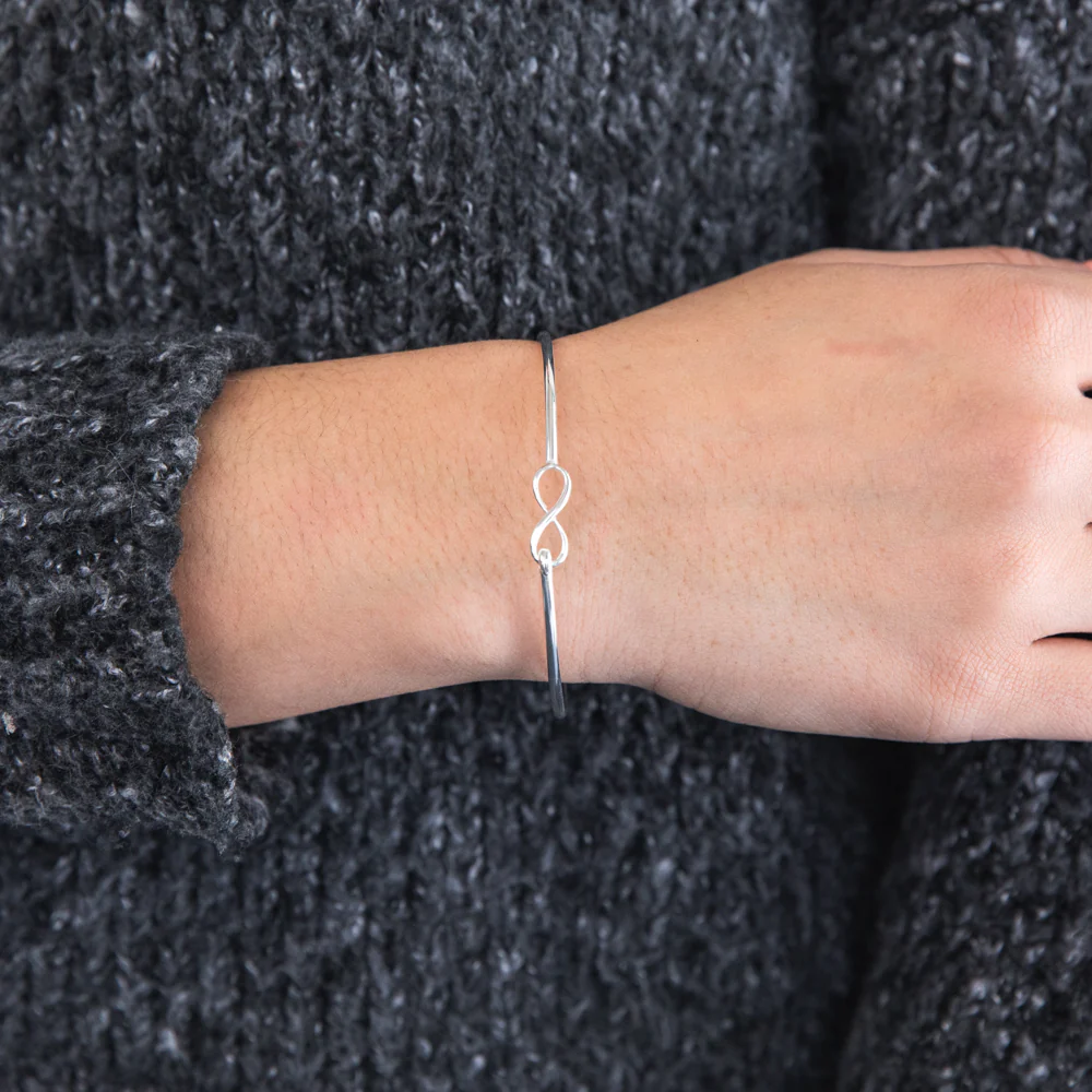 Sterling Silver Infinity 60mm Bangle - Image 3