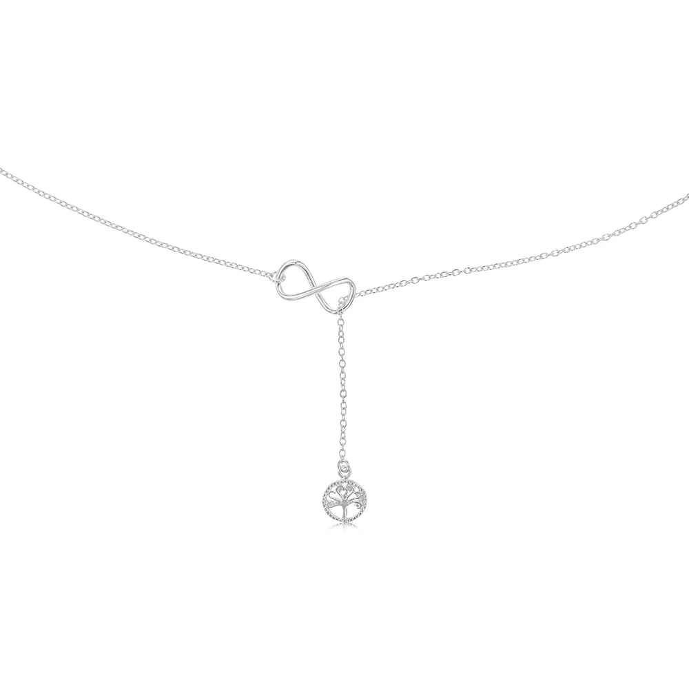 Sterling Silver Infinity And Tree Of Life Charm 45cm Chain - Image 2