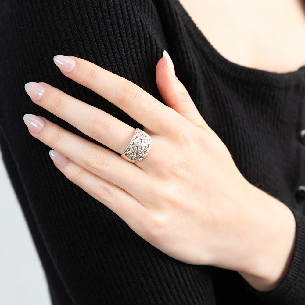 Sterling Silver Infinity Diamond Ring with 1 Brilliant Cut Diamond - Image 2