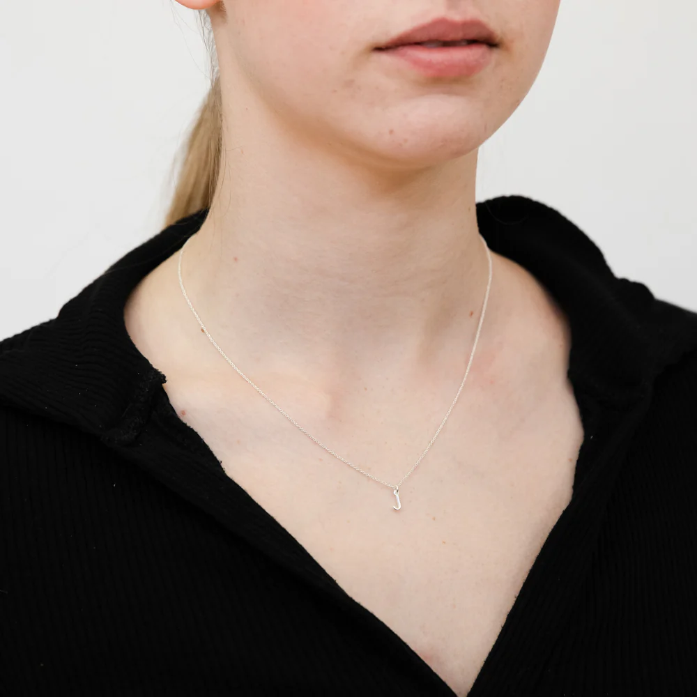 Sterling Silver Initial Letter "J" Pendant On 45cm Chain - Image 2