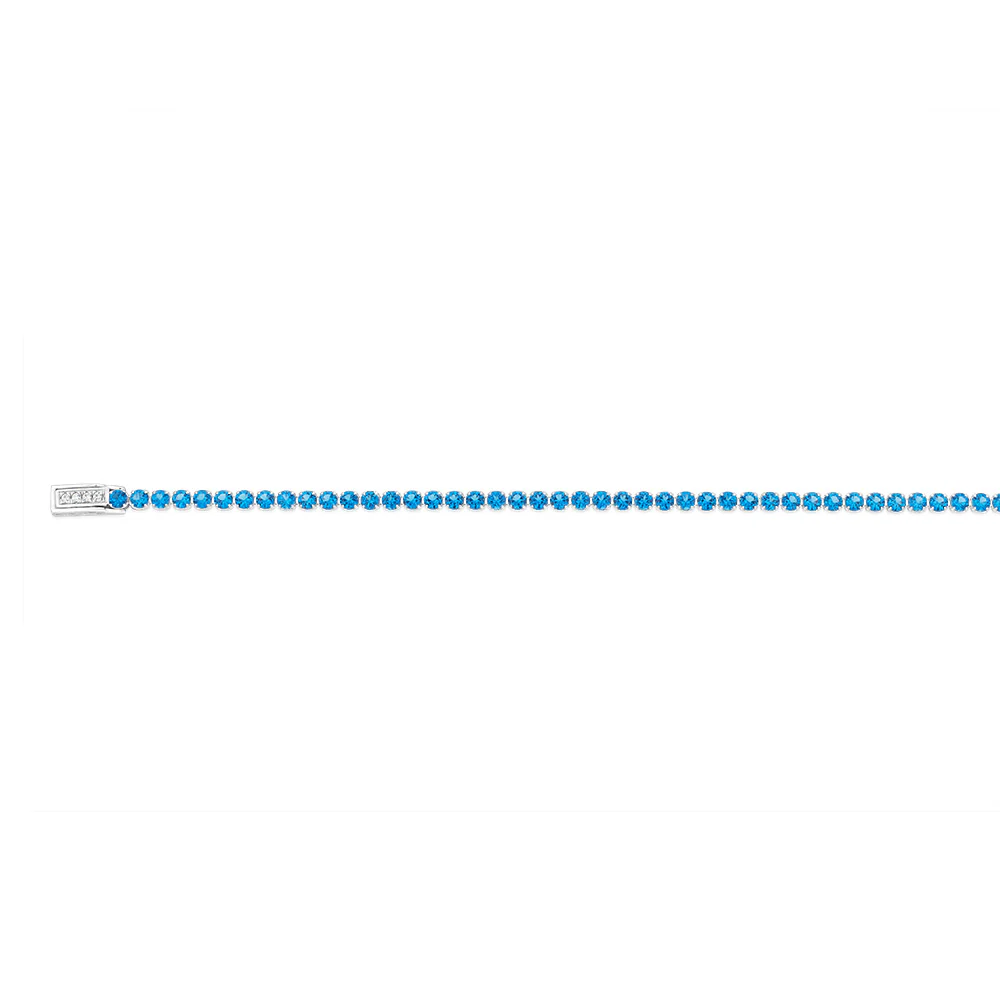 Sterling Silver Ink Blue Zirconia 19cm Tennis Bracelet - Image 2