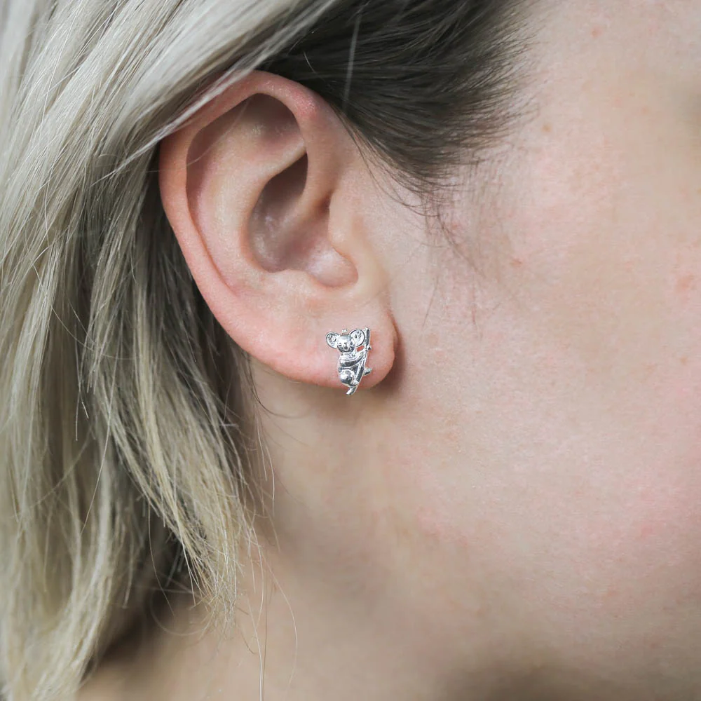Sterling Silver Koala Stud Earrings - Image 2