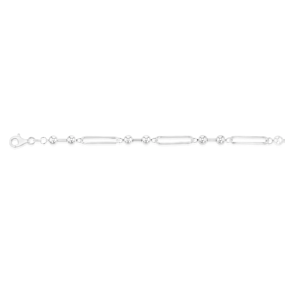 Sterling Silver Link And Ball 20cm Bracelet - Image 2