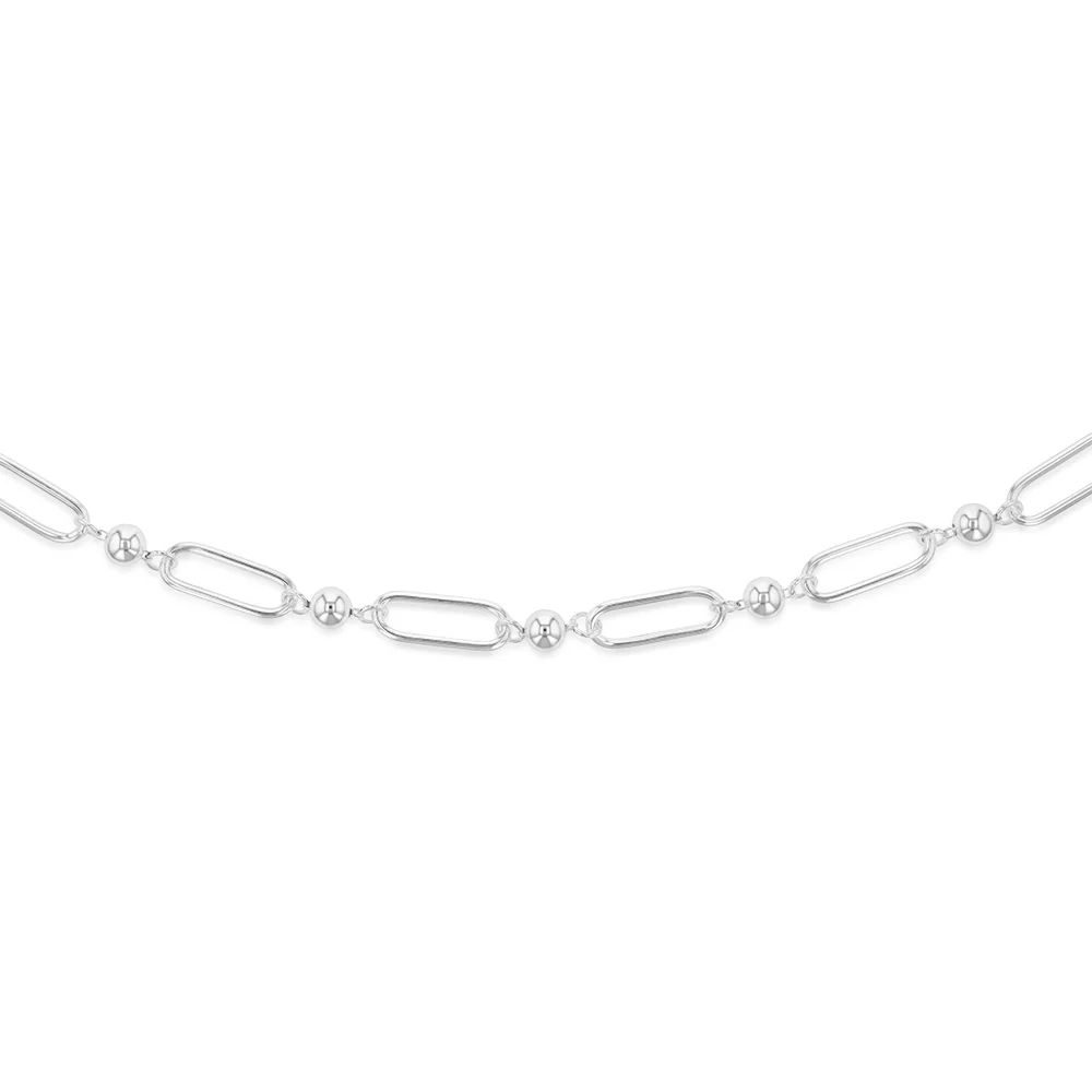 Sterling Silver Link And Ball Fancy 70cm Chain - Image 2
