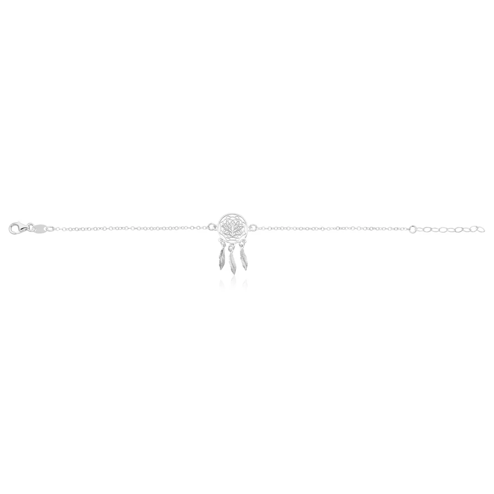 Sterling Silver Lotus Dream Catcher 19cm Bracelet - Image 2