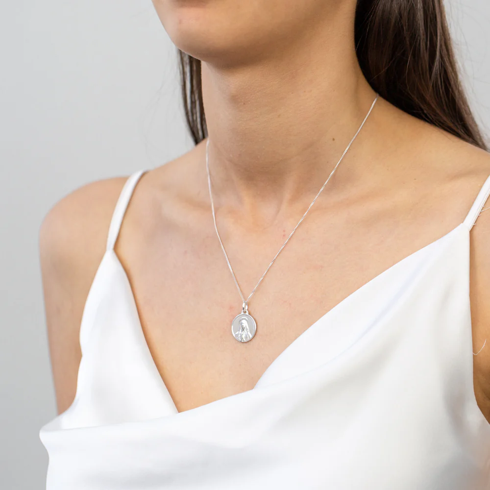 Sterling Silver Madonna Medallion Pendant - Image 2
