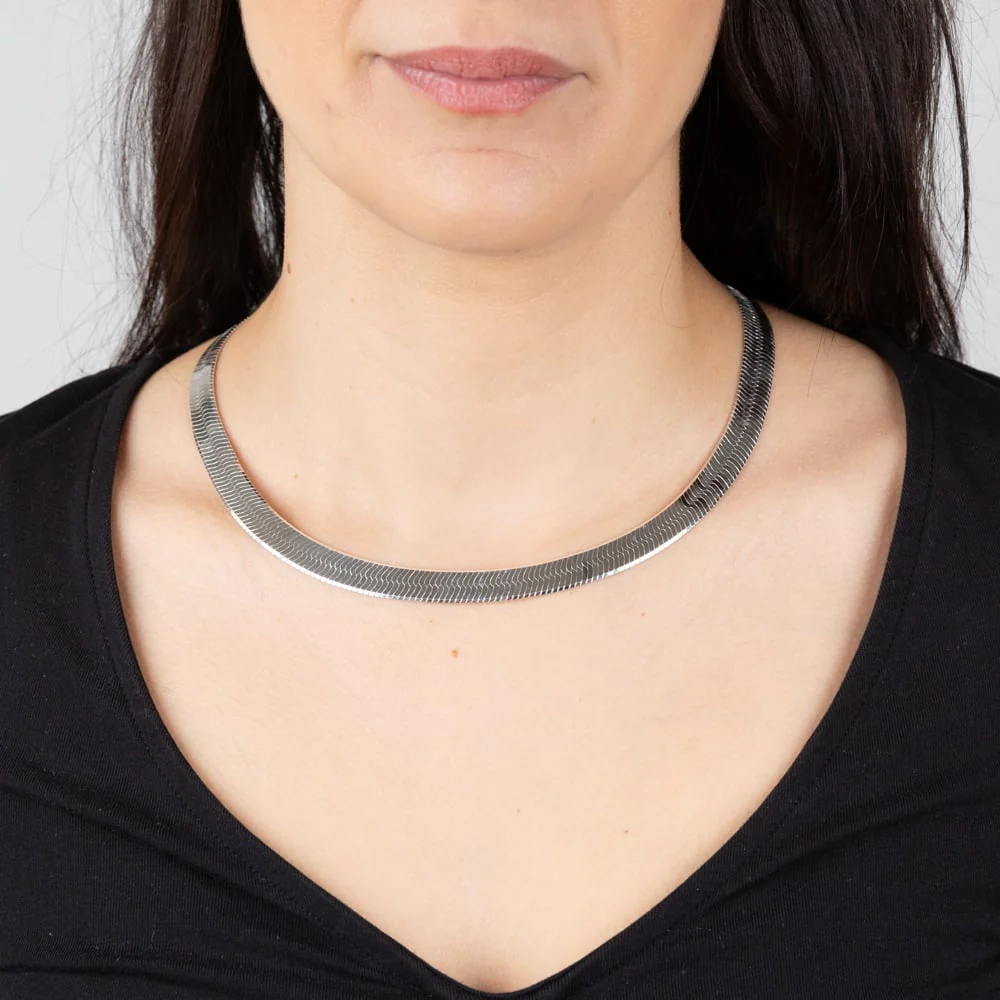 Sterling Silver Magic 8mm Herringbone 45cm Chain - Image 3
