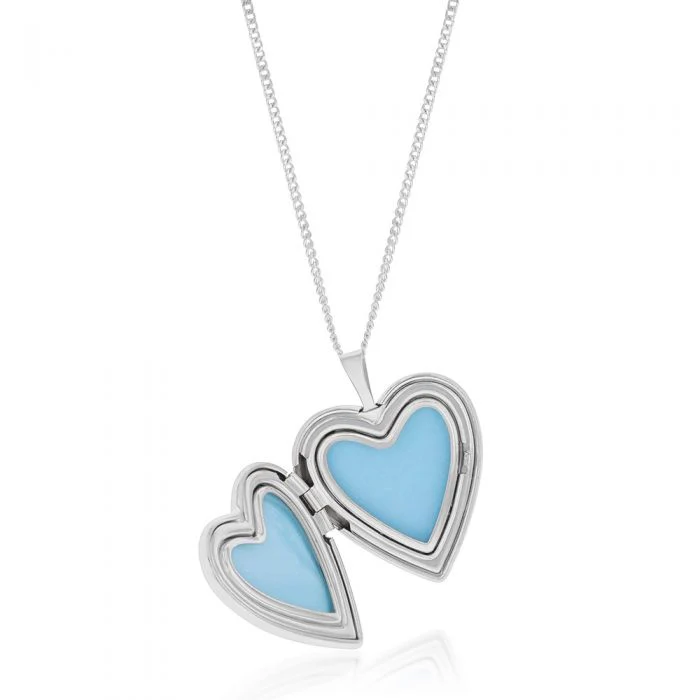 Sterling Silver Mother Of Pearl 20mm Heart Locket - Image 2