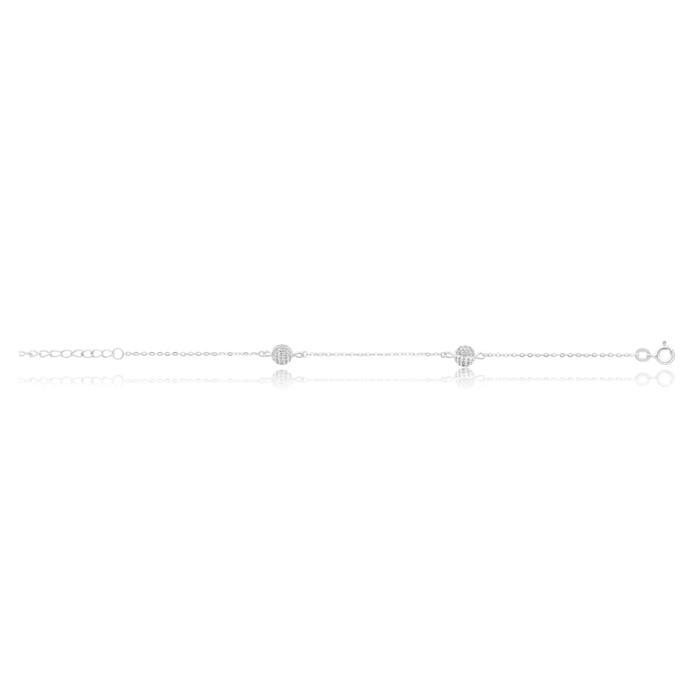 Sterling Silver Multi Ball and Chain Bracelet - Image 2