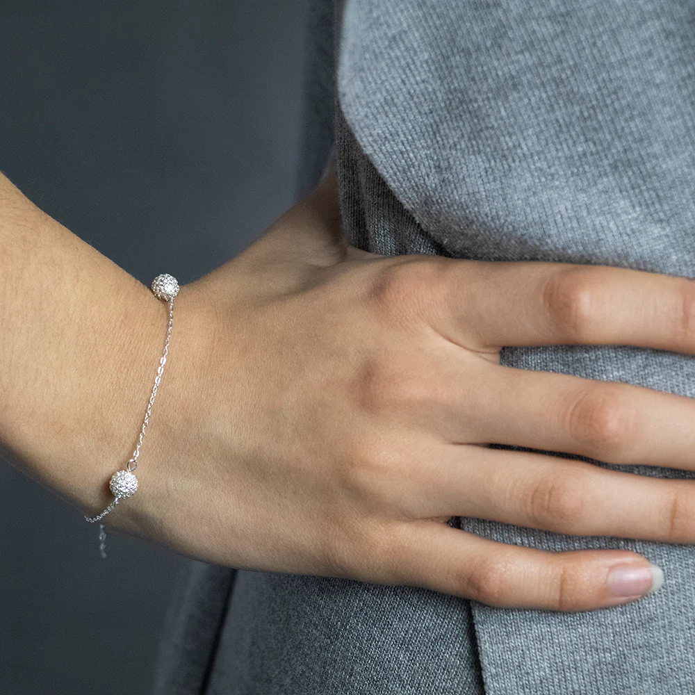 Sterling Silver Multi Ball and Chain Bracelet - Image 3