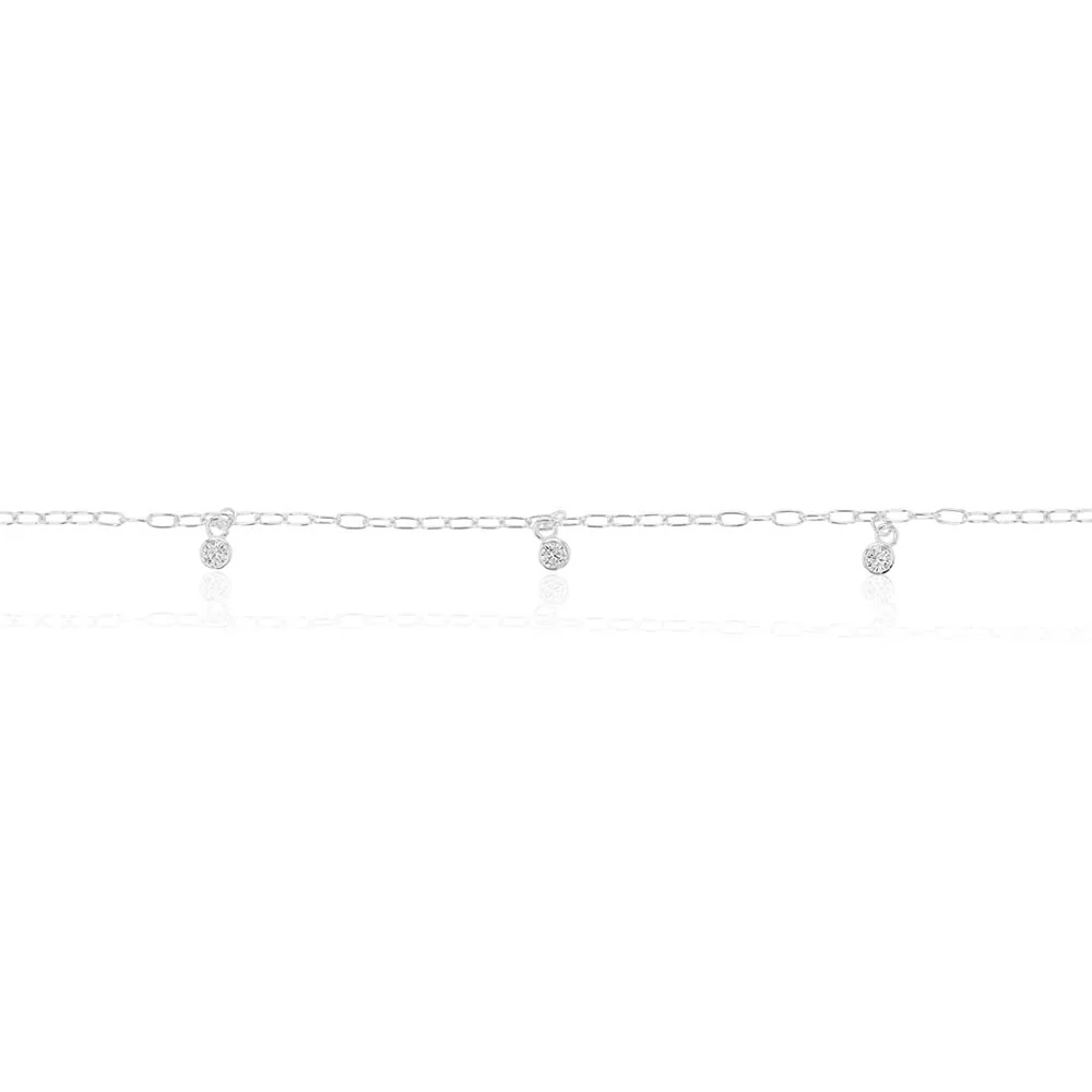 Sterling Silver Multi Bead Drop 25cm Anklet - Image 2