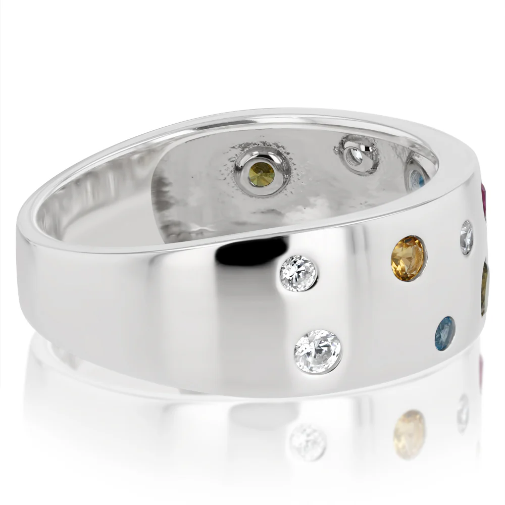 Sterling Silver Multicolour Cubic Zirconia Fancy Ring - Image 2