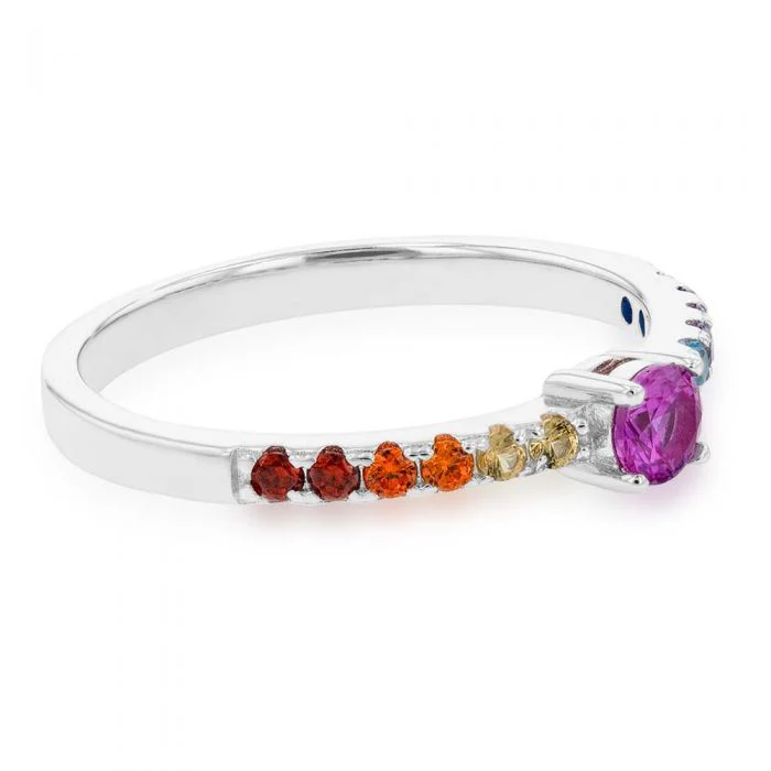 Sterling Silver Multicolour Cubic Zirconia Ring - Image 2