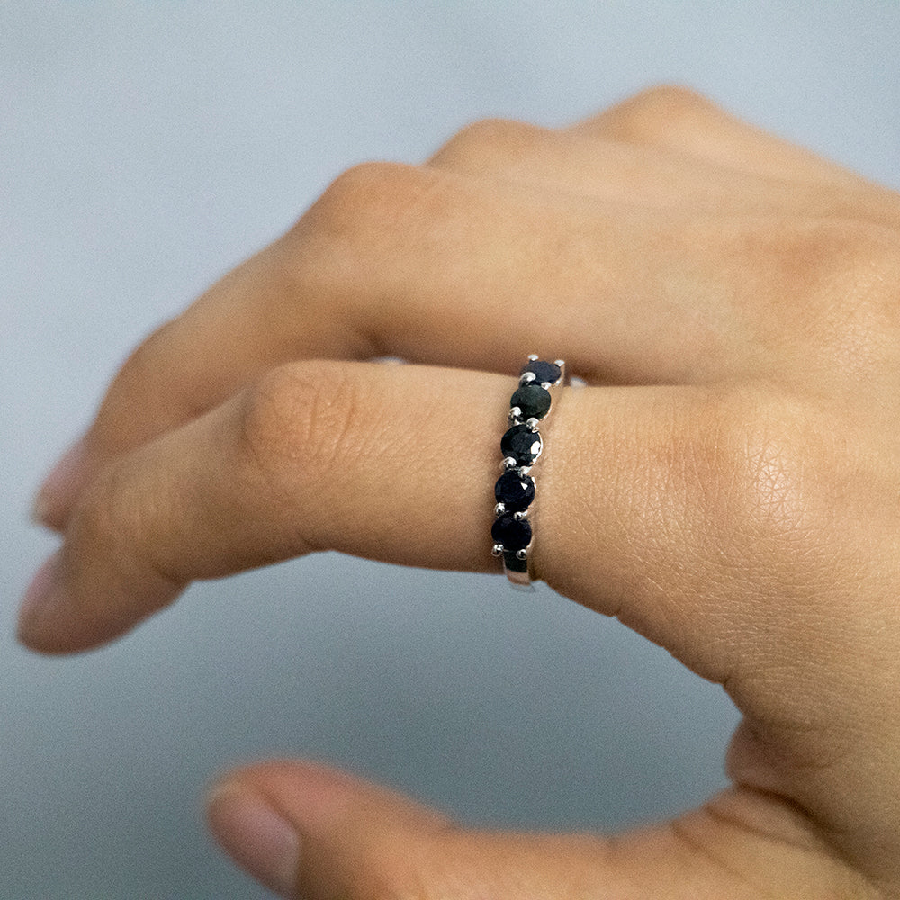 Sterling Silver Natural Enhanced Sapphire Ring - Image 3
