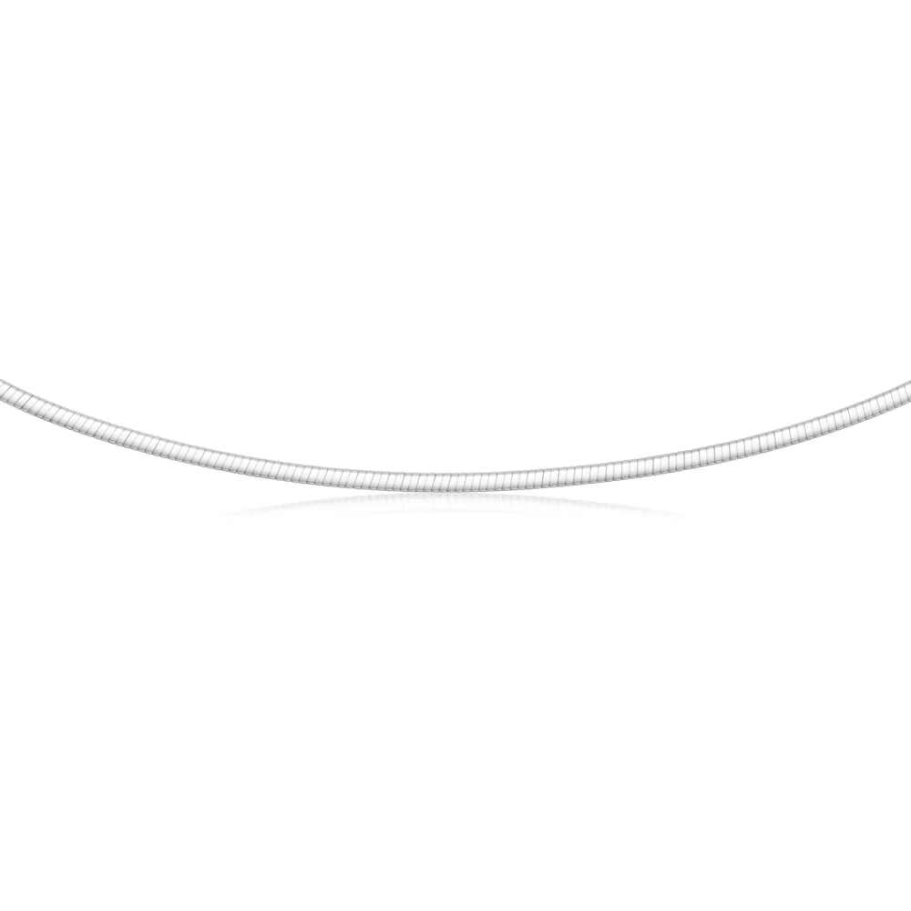 Sterling Silver Omega 2.5mm Necklace 45cm - Image 3