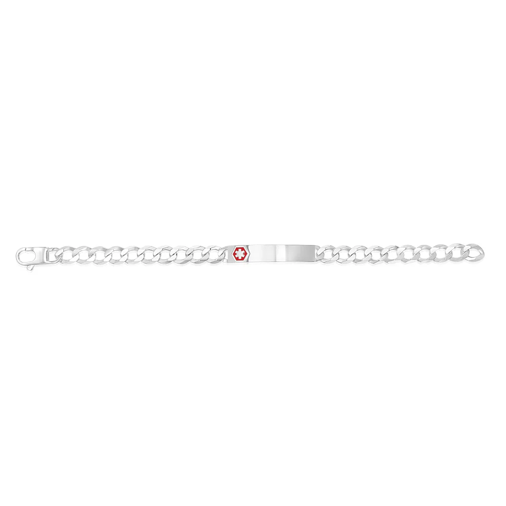 Sterling Silver Open 180 Gauge Curb Fancy ID 21cm Bracelet - Image 2
