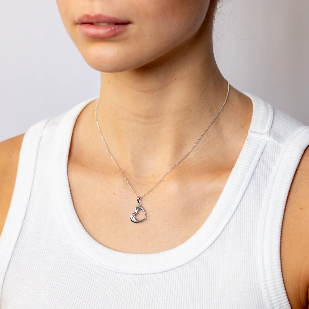 Sterling Silver Open Heart Pendant - Image 2