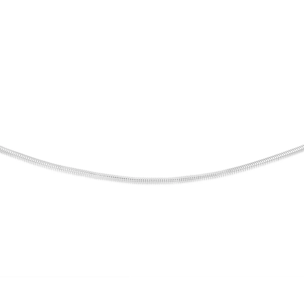 Sterling Silver Oval Snake 37+5cm Chain - Image 2