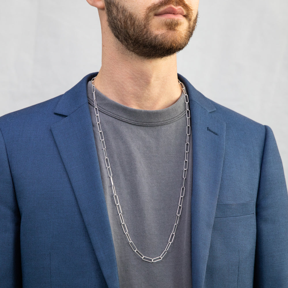 Sterling Silver Paper Clip 81cm Chain - Image 3