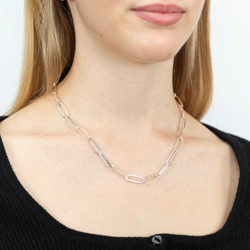 Sterling Silver Paperclip 45cm Chain - Image 3