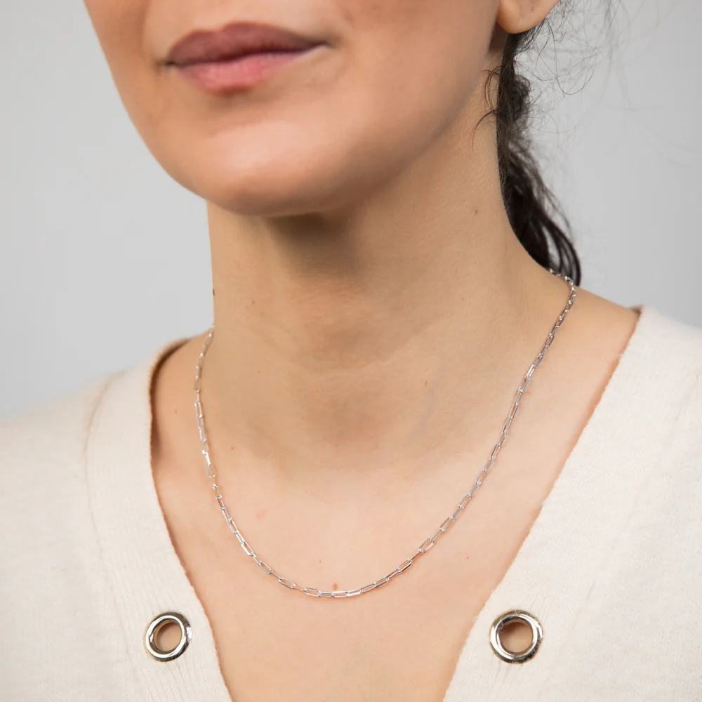 Sterling Silver Paperclip 45cm Chain - Image 3