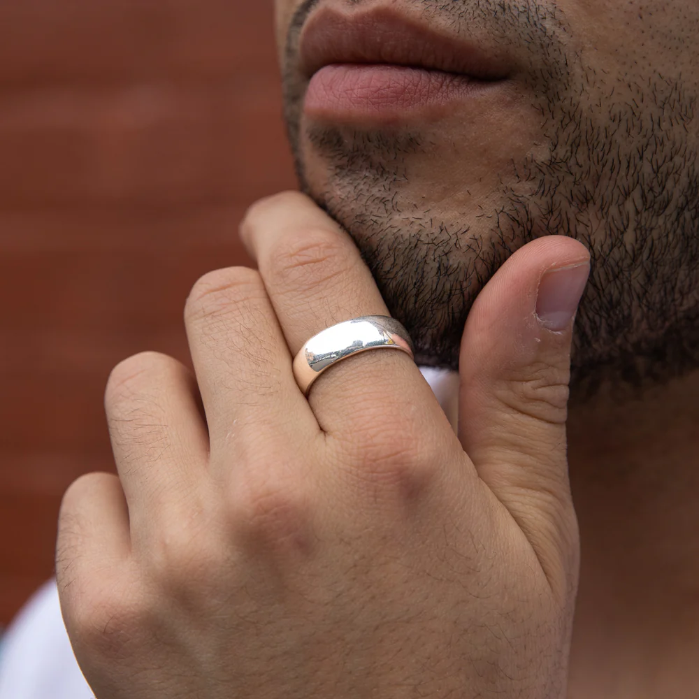 Sterling Silver Plain Domed Band Ring *No Resize* - Image 2