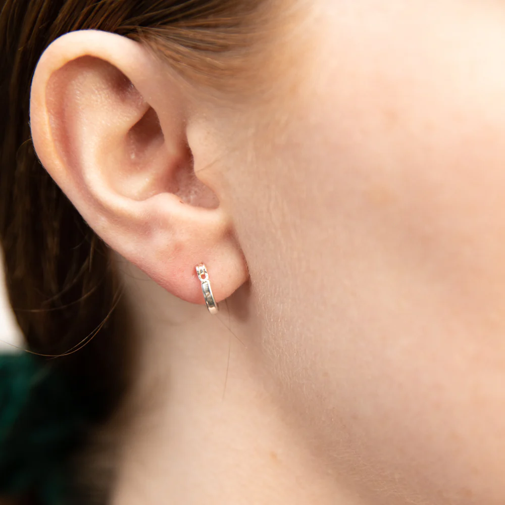Sterling Silver Plain Round 10mm Hoop Earrings - Image 2