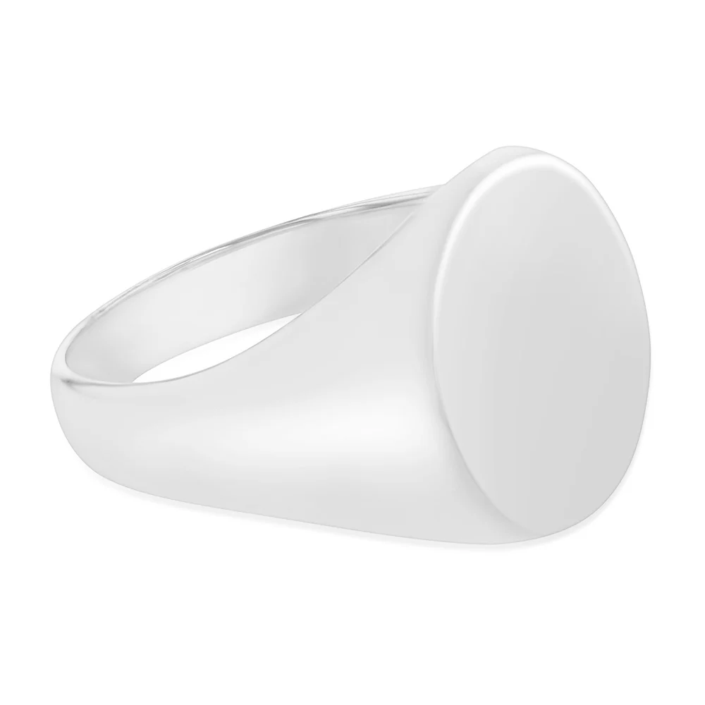 Sterling Silver Plain Round Gents Ring - Image 2