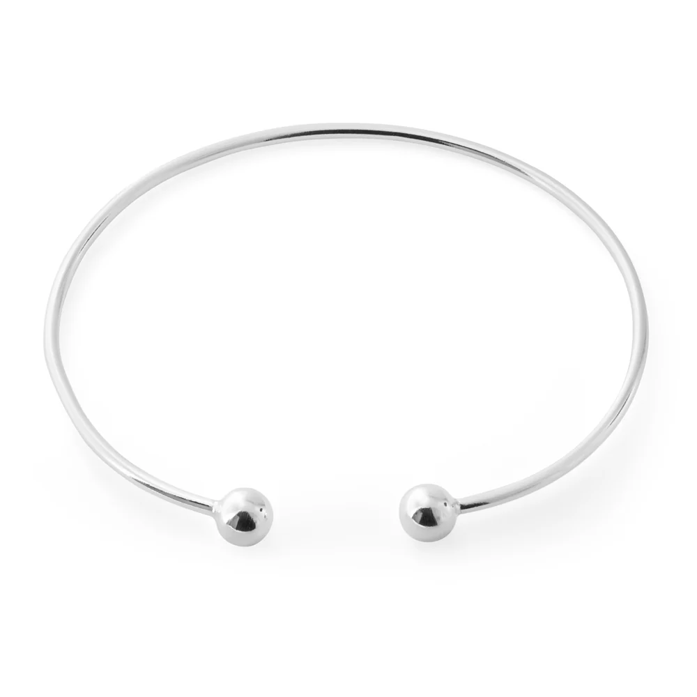 Sterling Silver Plain Torque Bangle - Image 2